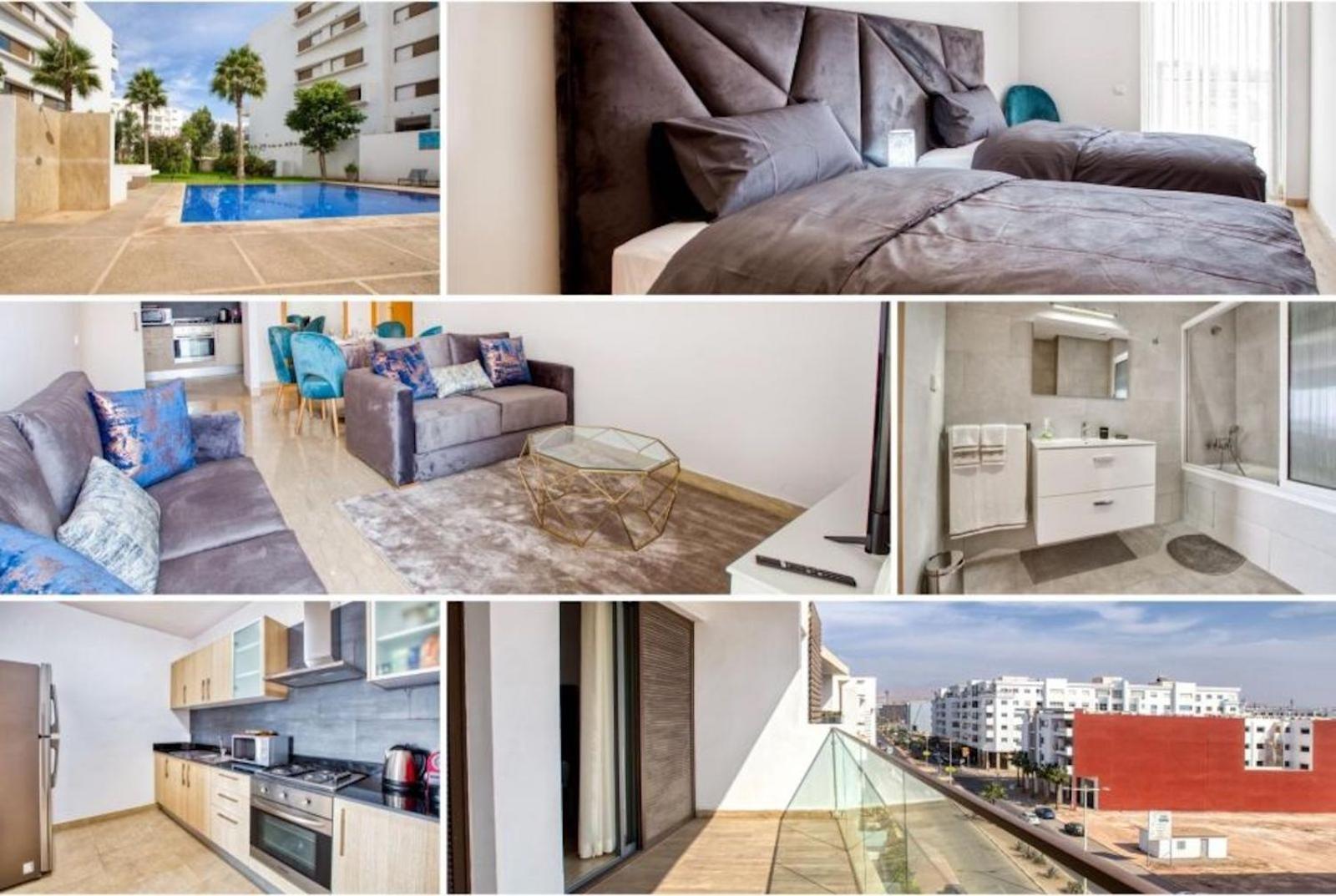 Luxury Apartment 100Sqm With Pool Near Beach Wifi Unlimited With Optical Fiber Agadir Extérieur photo